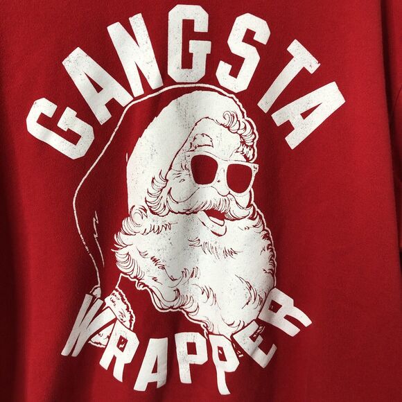 Holiday Time Men's Gangsta Rapper Red Santa Long Sleeve Sweatshirt Size 2XL - Picture 3 of 8
